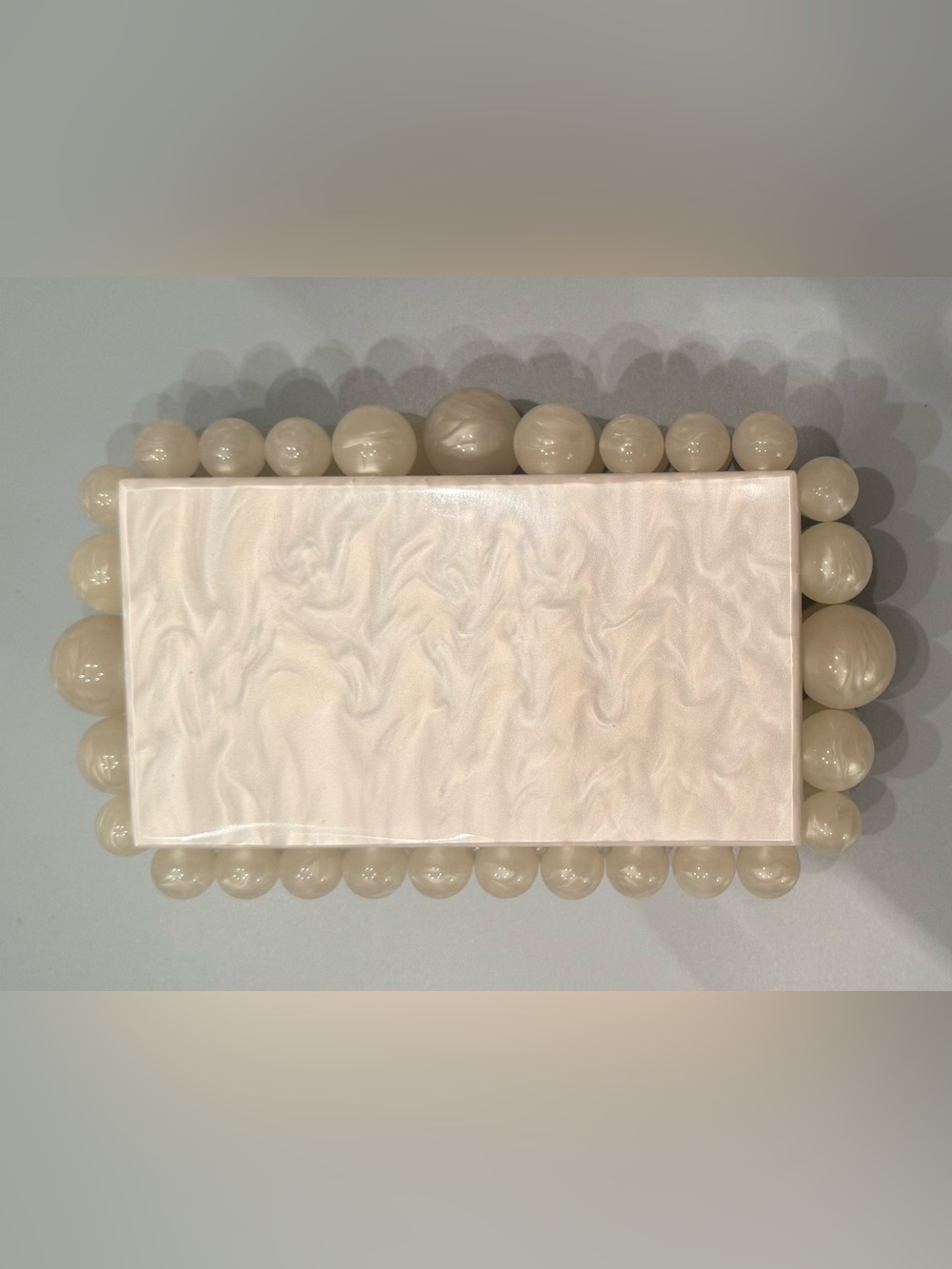 Brand New: Acrylic Evening Clutch Box Purse Marble Handbag